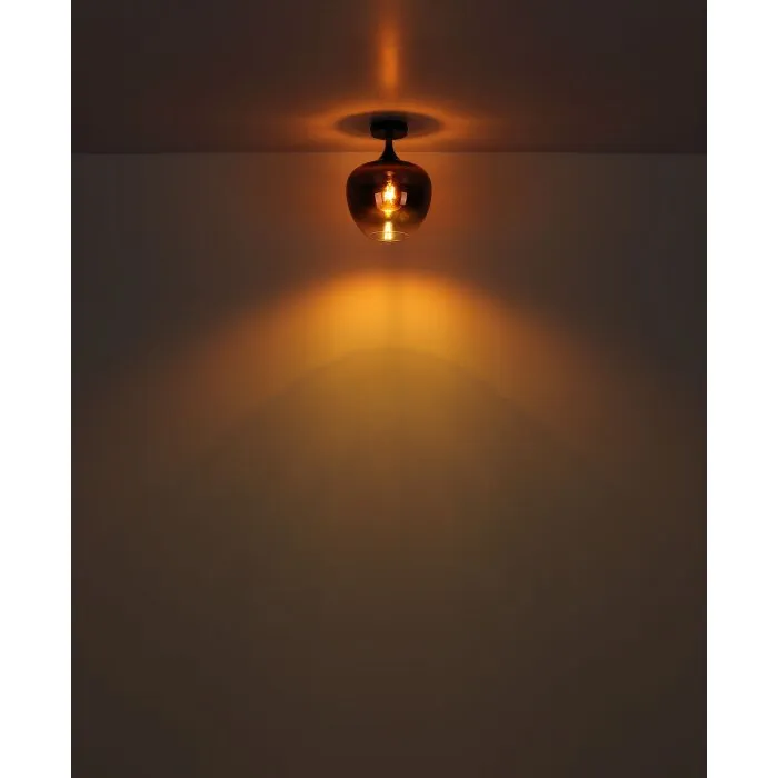 Illuminazione Globo Lighting Maxy Plafoniera Cromo, Nero, 1-Luce