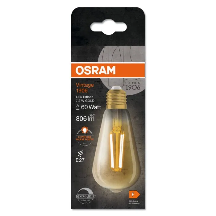 Illuminazione Osram E27 LED 7.2 Watt Bianco caldo dimmerabile 806 Lumen