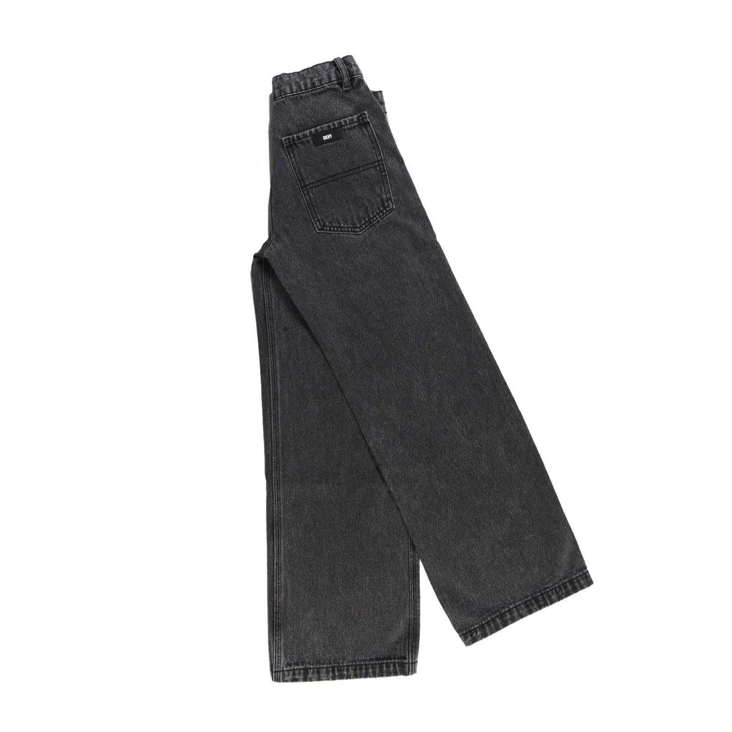 Jeans Dkny Wide Leg Nero Slavato