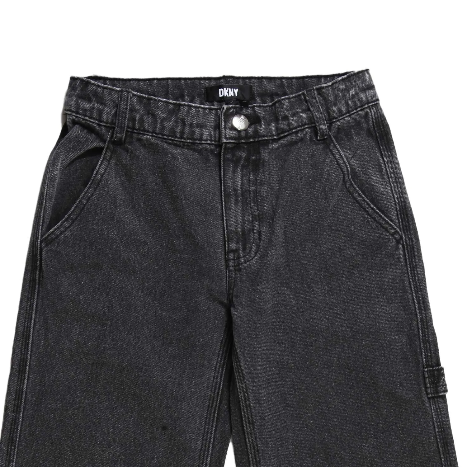 Jeans Dkny Wide Leg Nero Slavato