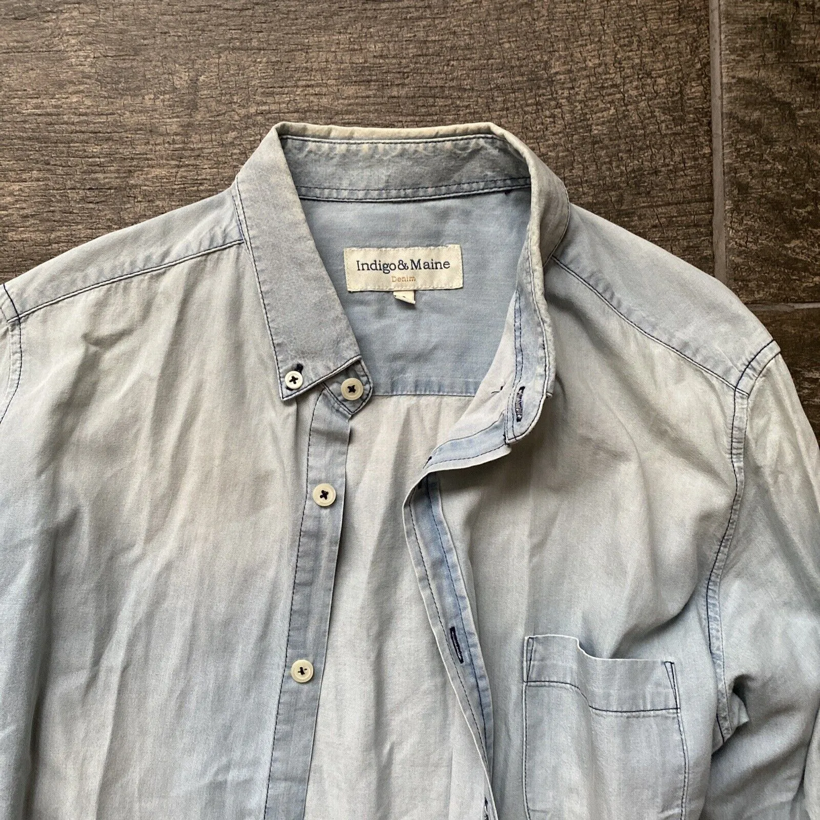 Jeans uomo Indigo And Maine piccolo maniche lunghe blu chiaro top-