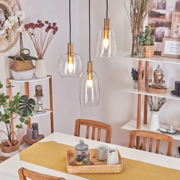 Kenong Lampadario a sospensione Ottone, 3-Luci