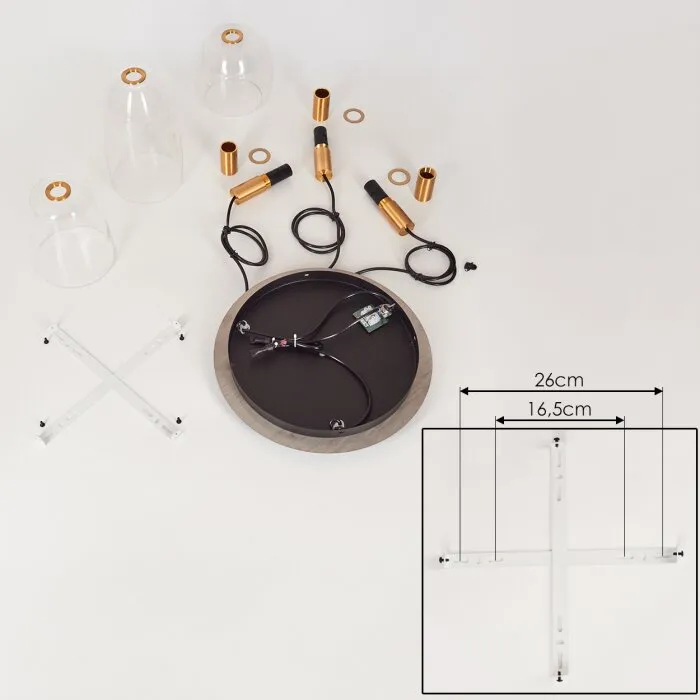 Kenong Lampadario a sospensione Ottone, 3-Luci