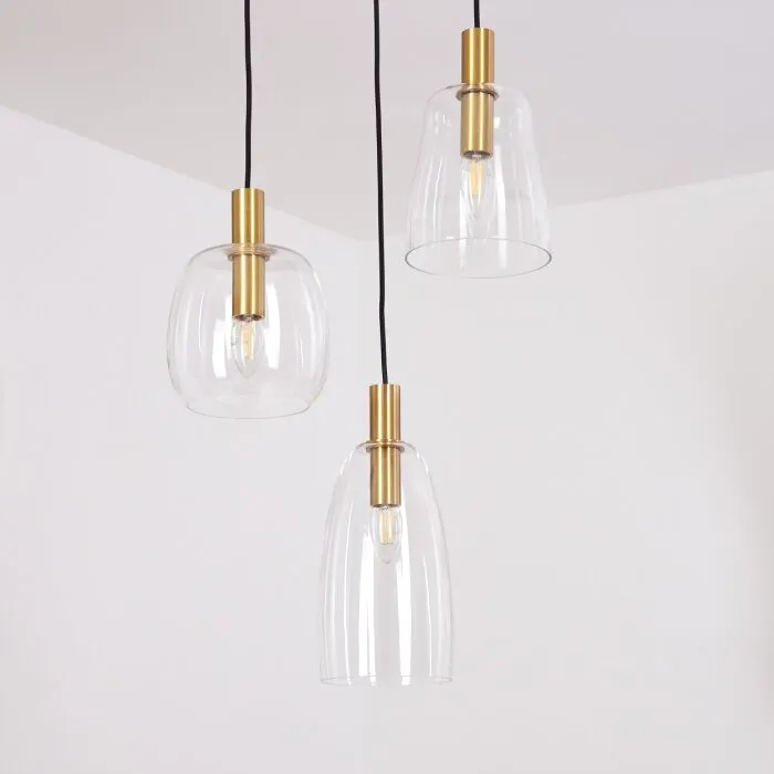 Kenong Lampadario a sospensione Ottone, 3-Luci