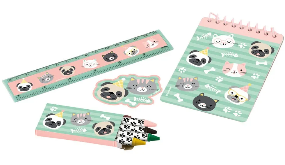 Kit cartoleria animali 24 pezzi