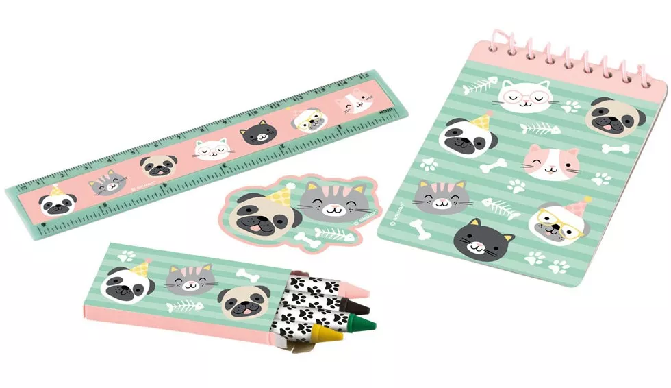 Kit cartoleria animali 24 pezzi