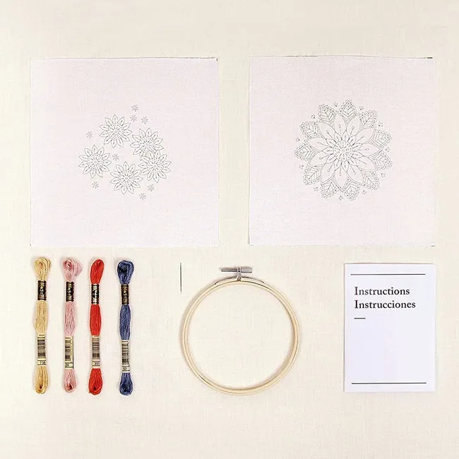 Kit di ricamo duo - Mandala floreale - DMC