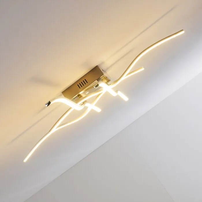 Kosola Plafoniera LED Nichel opaco, 4-Luci