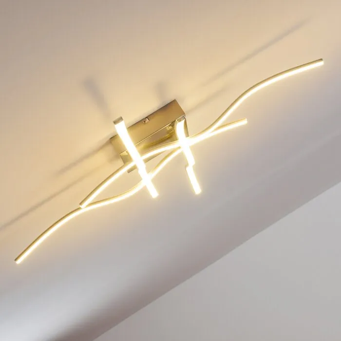 Kosola Plafoniera LED Nichel opaco, 4-Luci
