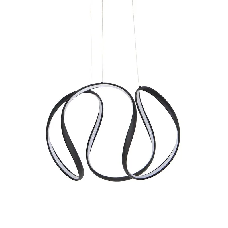 Lampada a sospensione di design nera dimmerabile con LED - Rowana