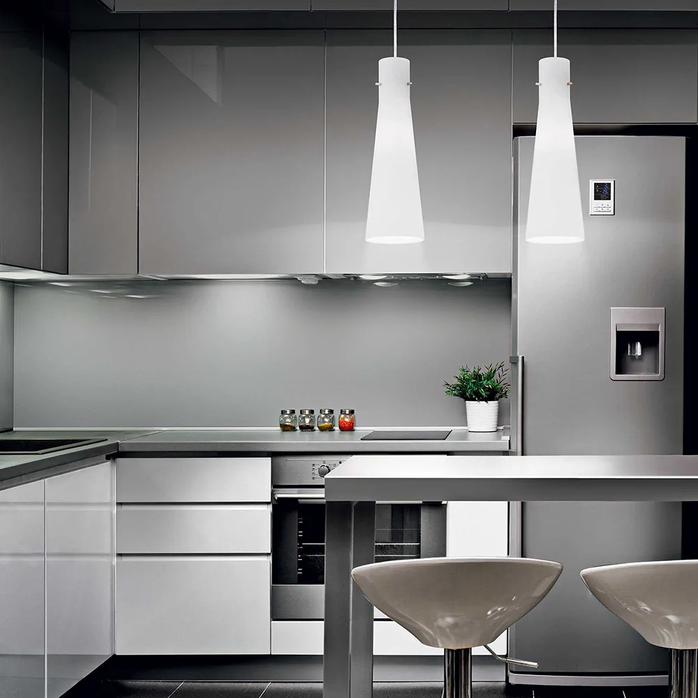 Lampada a Sospensione IDEAL LUX – KUKY Metallo Cromo Vetro 4 Luci