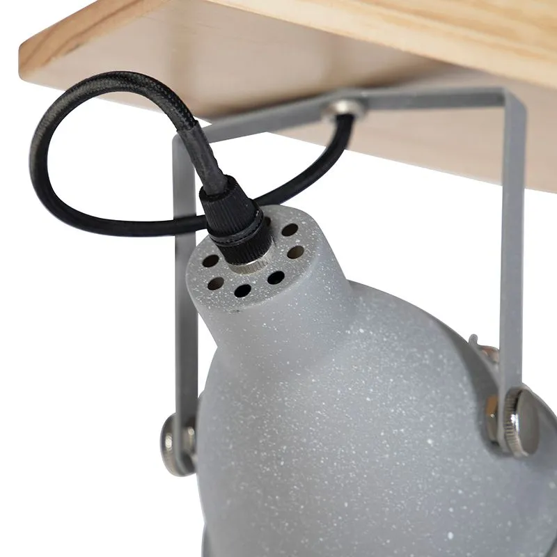 Lampada a sospensione industriale 4-grigio chiaro - Antigo