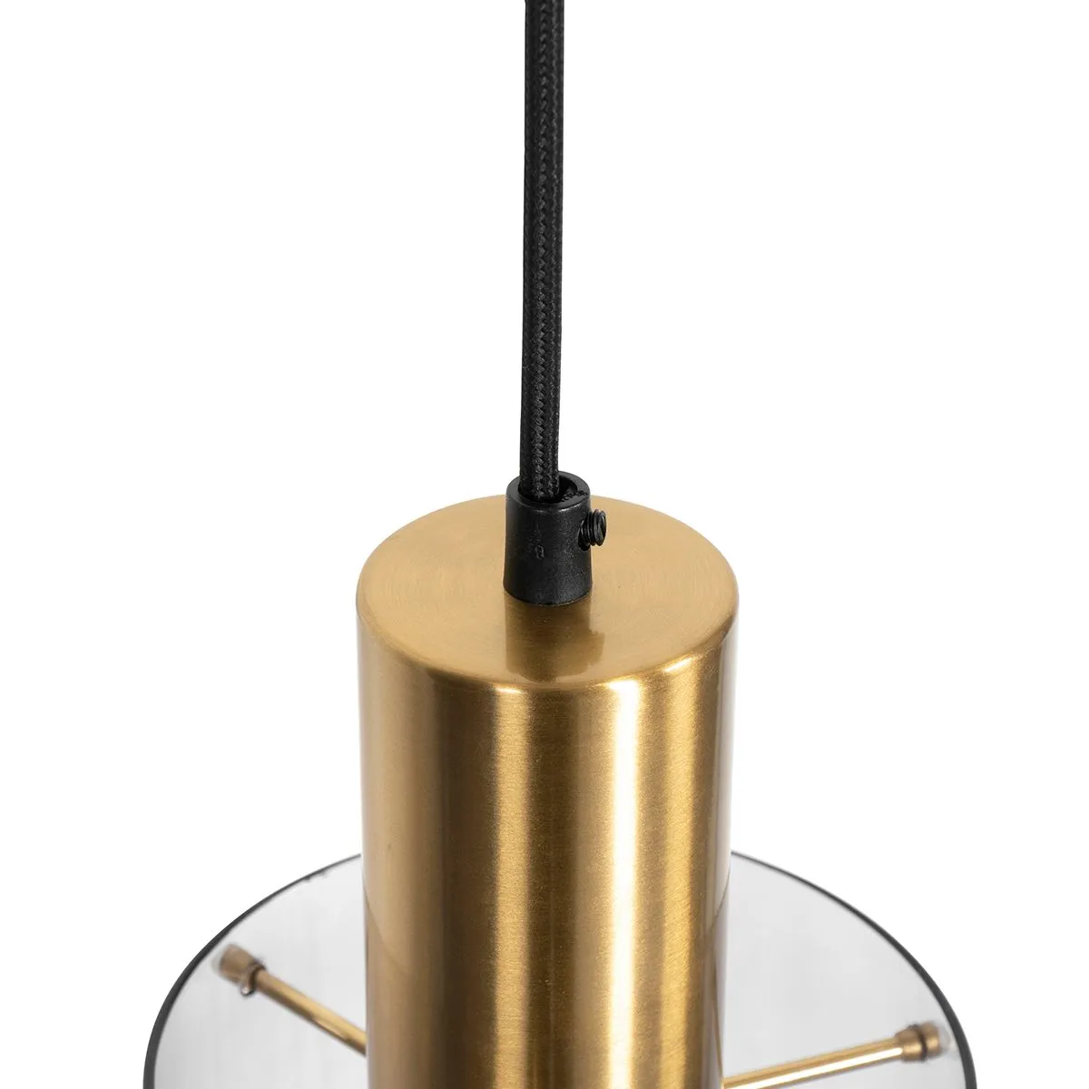 Lampada a sospensione intelligente in ottone con vetro fumé incluso WiFi A60 - Vidra