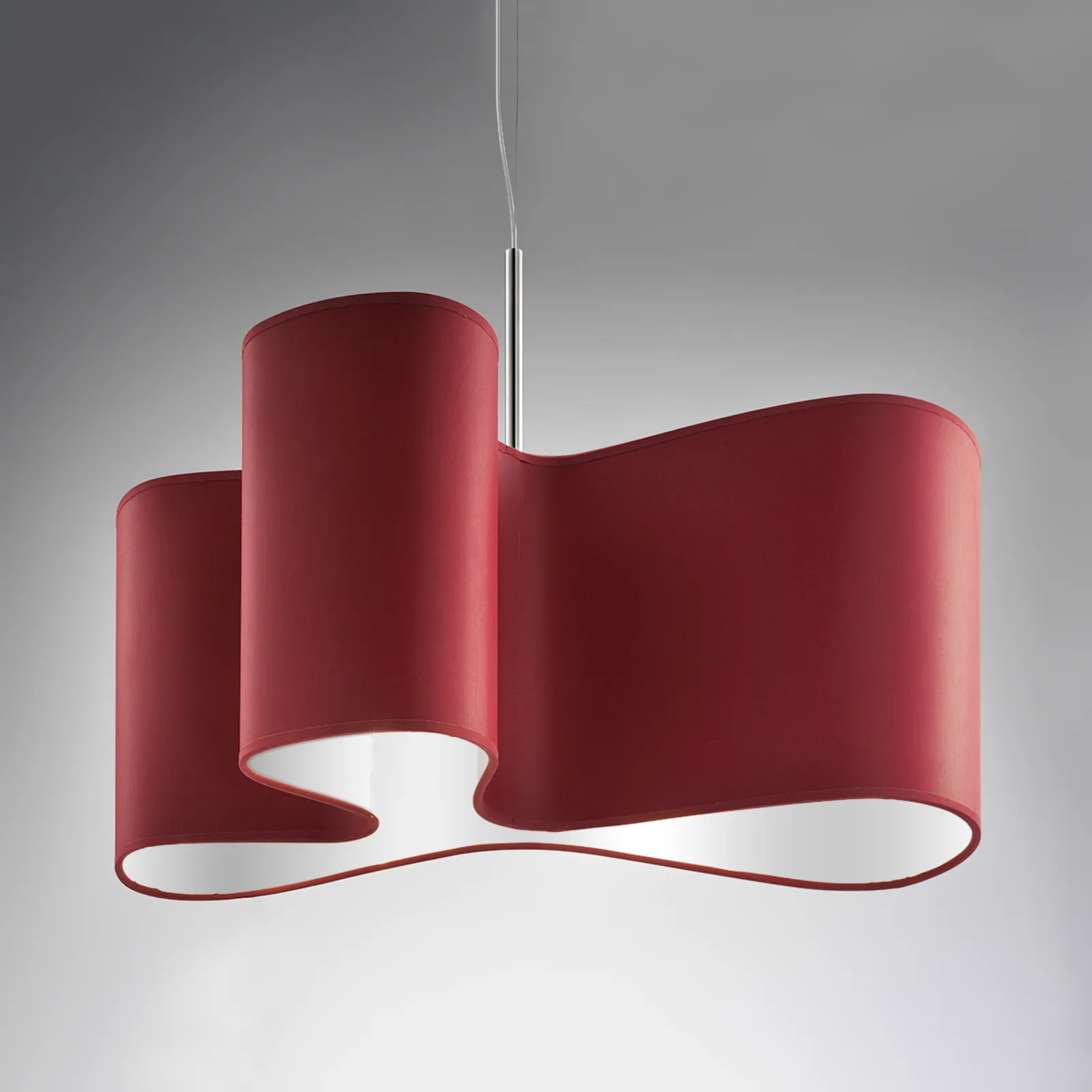 Lampada a sospensione Mugello in rosso e bianco