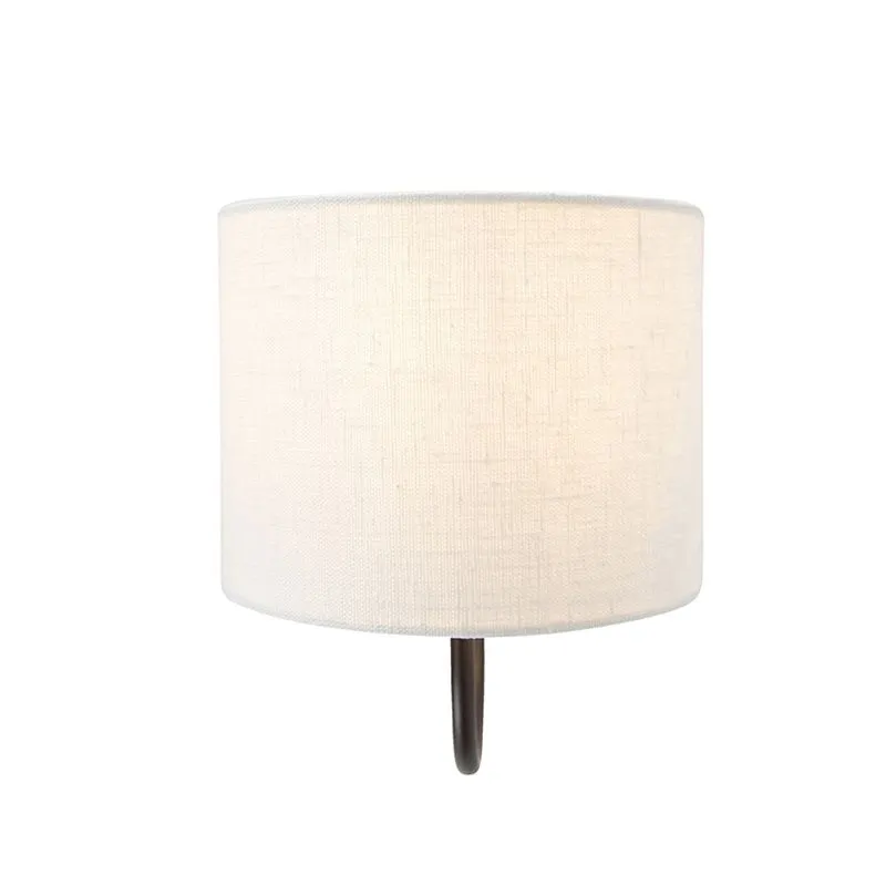 Lampada da parete classica marrone con paralume 18/18/14 bianco