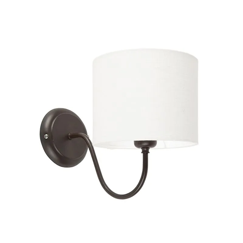 Lampada da parete classica marrone con paralume 18/18/14 bianco