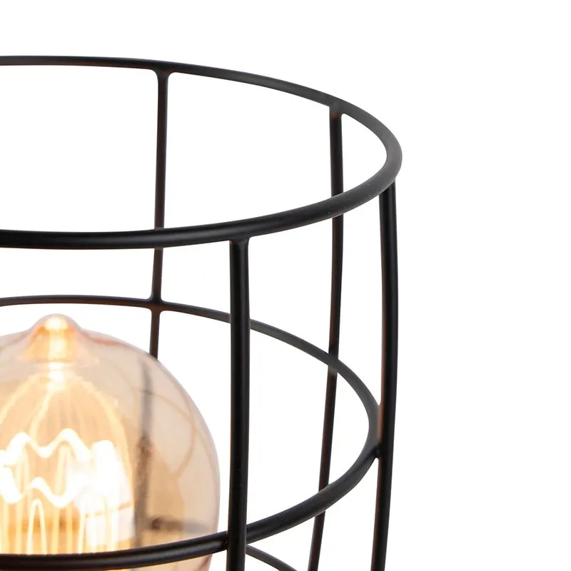 Lampada da tavolo industriale cemento con nero ROHAN