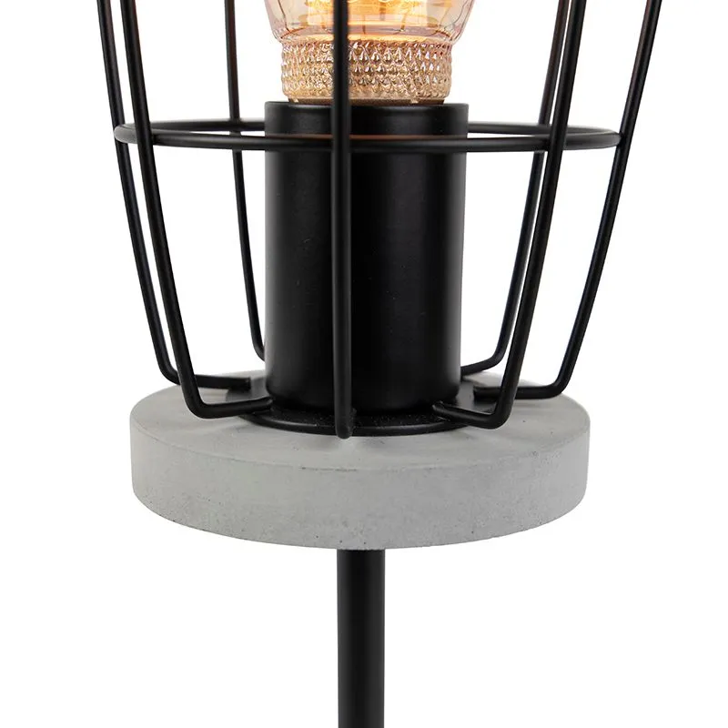 Lampada da tavolo industriale cemento con nero ROHAN