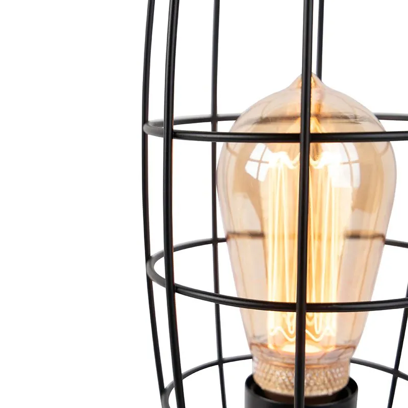 Lampada da tavolo industriale cemento con nero ROHAN