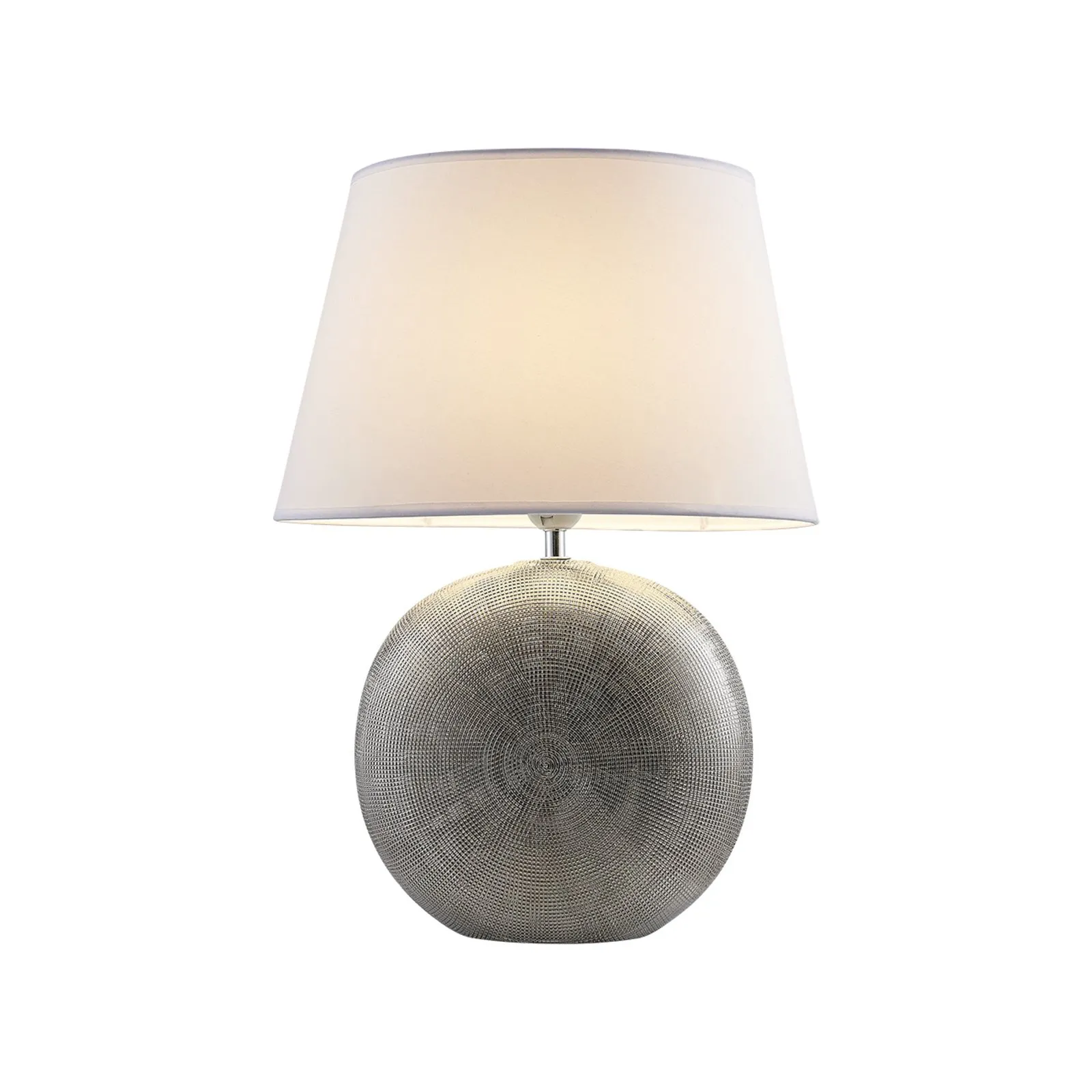 Lampada da tavolo Lindby Florentino, 49 cm, ceramica, tessuto
