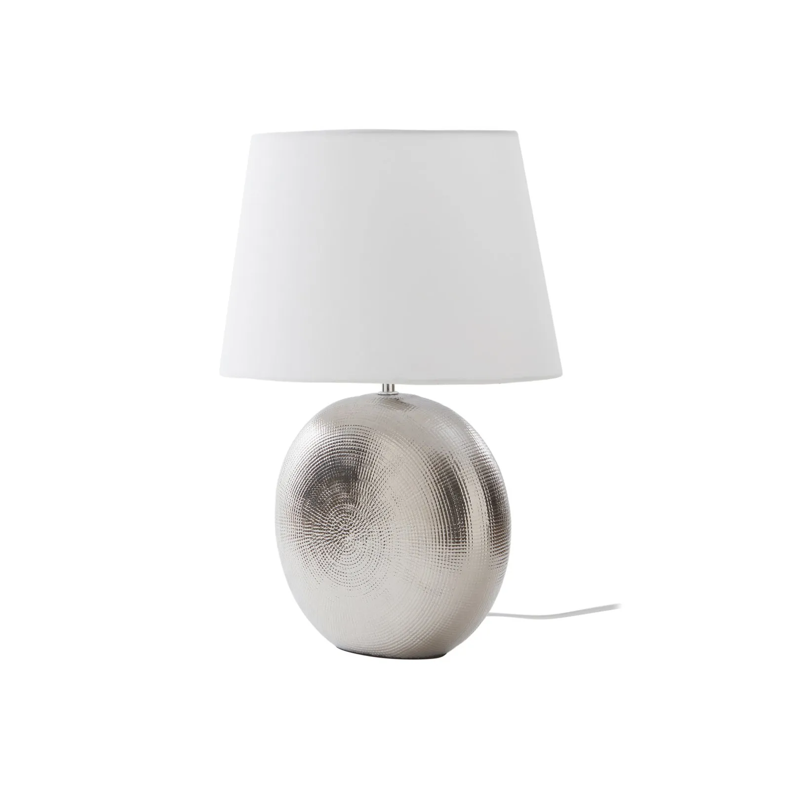 Lampada da tavolo Lindby Florentino, 49 cm, ceramica, tessuto