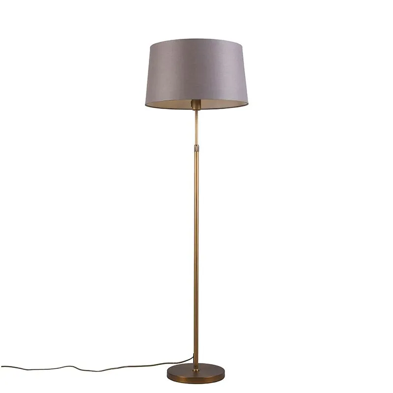Lampada da terra in bronzo con paralume marrone / grigio regolabile 45 cm - Parte