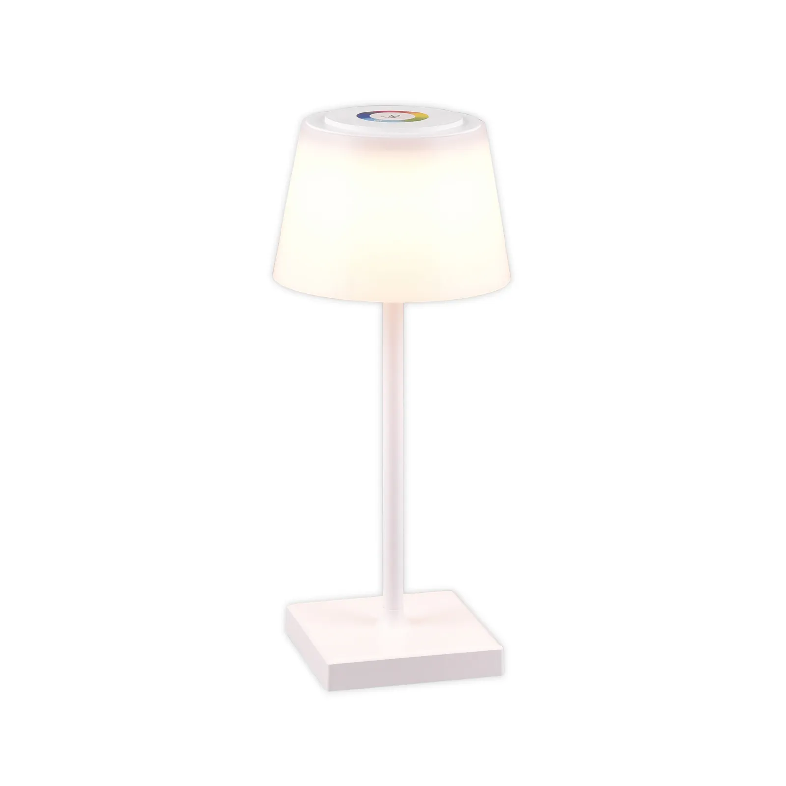 Lampada LED tavolo Sanchez, RGBW e dimmer, bianco
