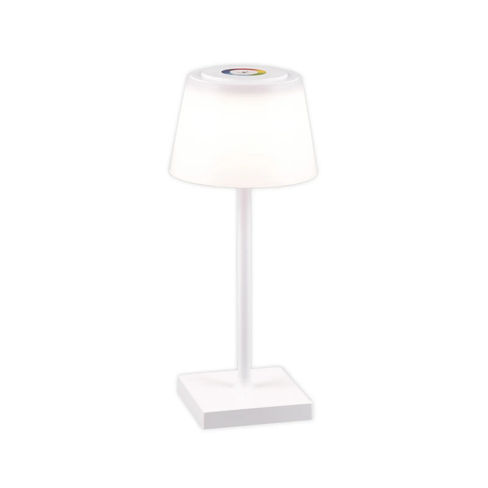 Lampada LED tavolo Sanchez, RGBW e dimmer, bianco