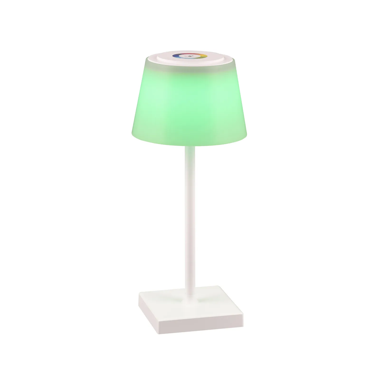 Lampada LED tavolo Sanchez, RGBW e dimmer, bianco