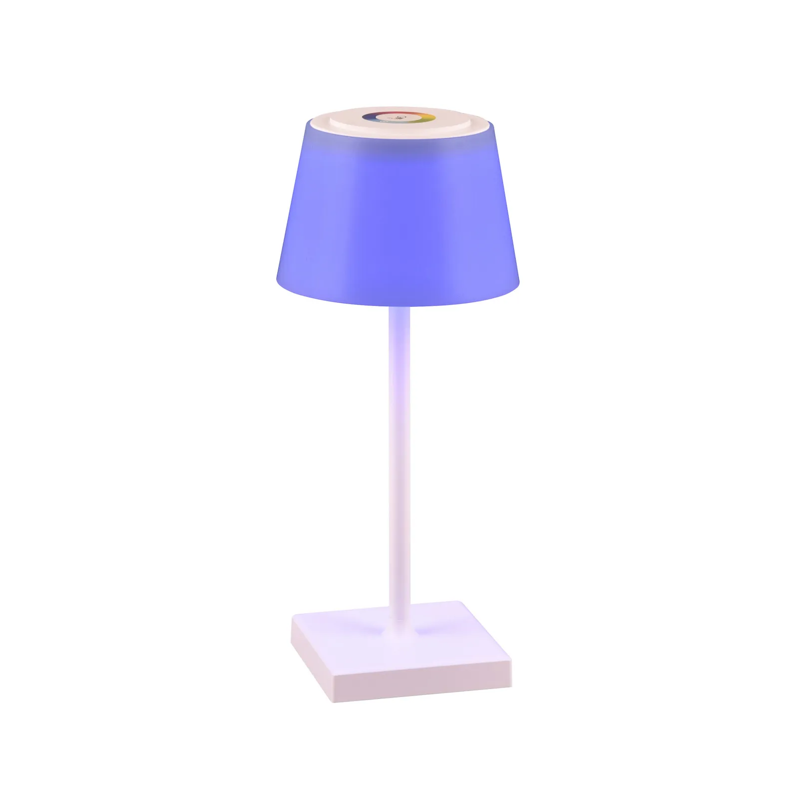 Lampada LED tavolo Sanchez, RGBW e dimmer, bianco