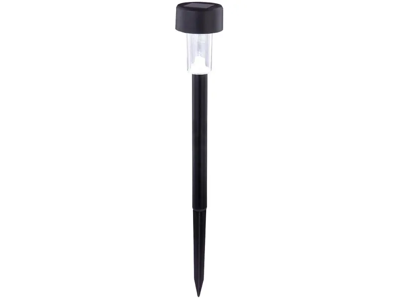 Lampada solare da esterno Globo LED in plastica nera con picchetto