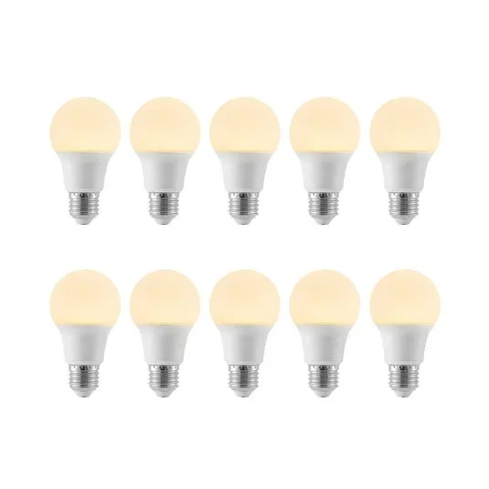 Lampadina LED E27 A60 8W 3.000K opale, set 10x