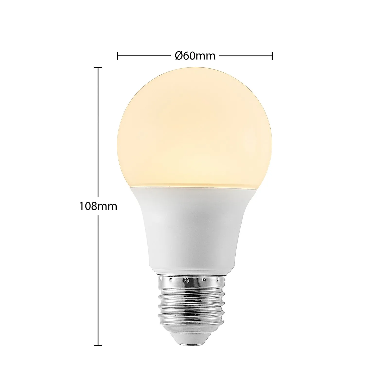 Lampadina LED E27 A60 8W 3.000K opale, set 10x
