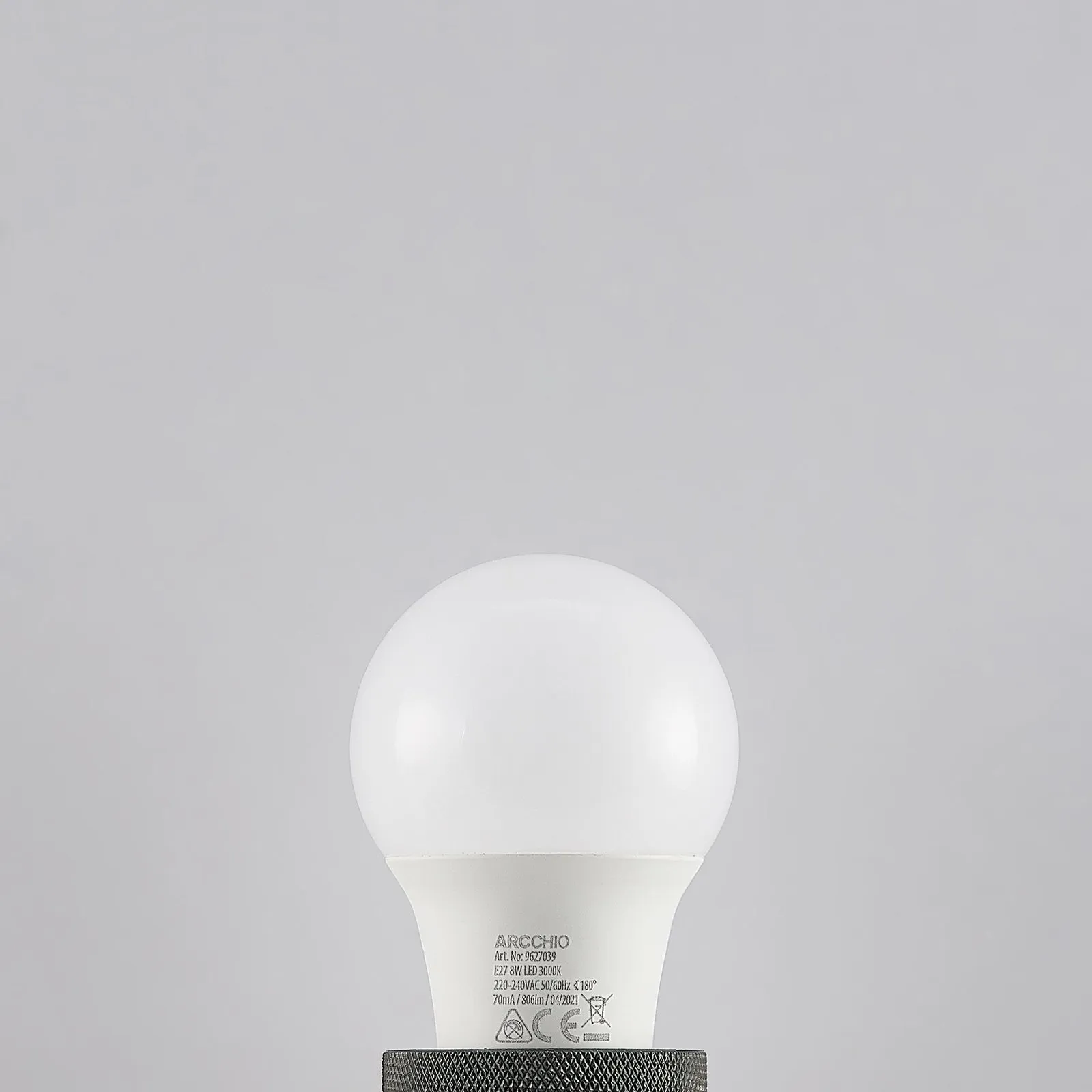 Lampadina LED E27 A60 8W 3.000K opale, set 10x