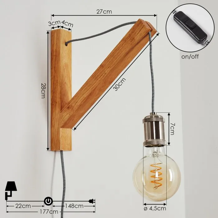 Laveille Applique Écru, Nichel opaco, 1-Luce