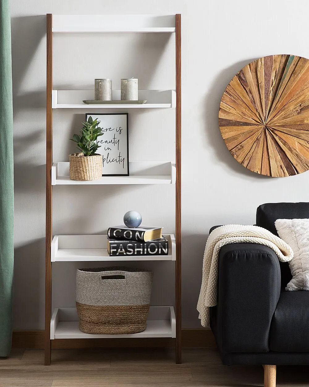 Libreria a 5 ripiani MOBILE TRIO 164 cm Marrone/ Bianco
