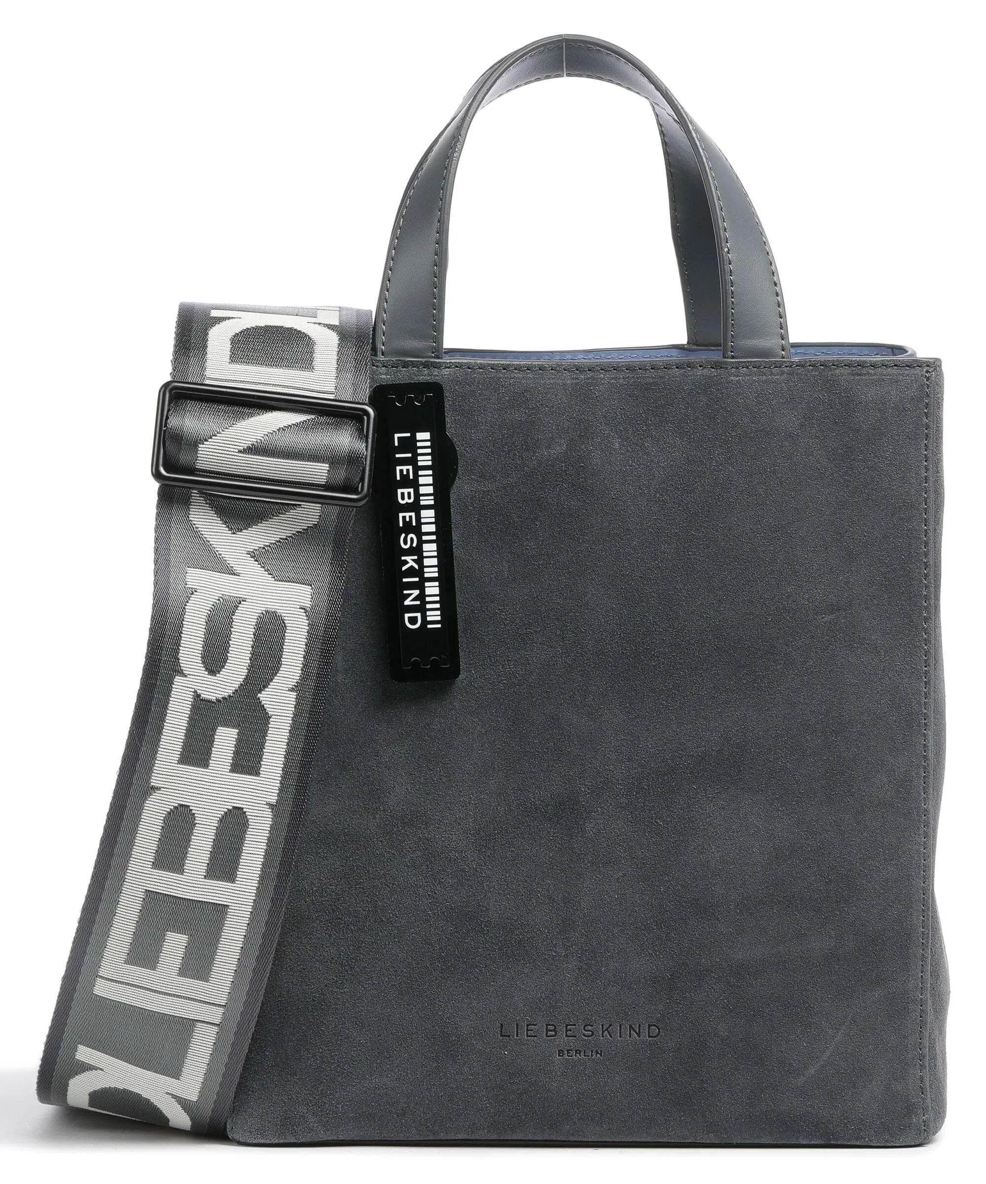  Liebeskind Paper Bag Hydro Suede S Borsa a mano pelle ruvida grigio scuro  