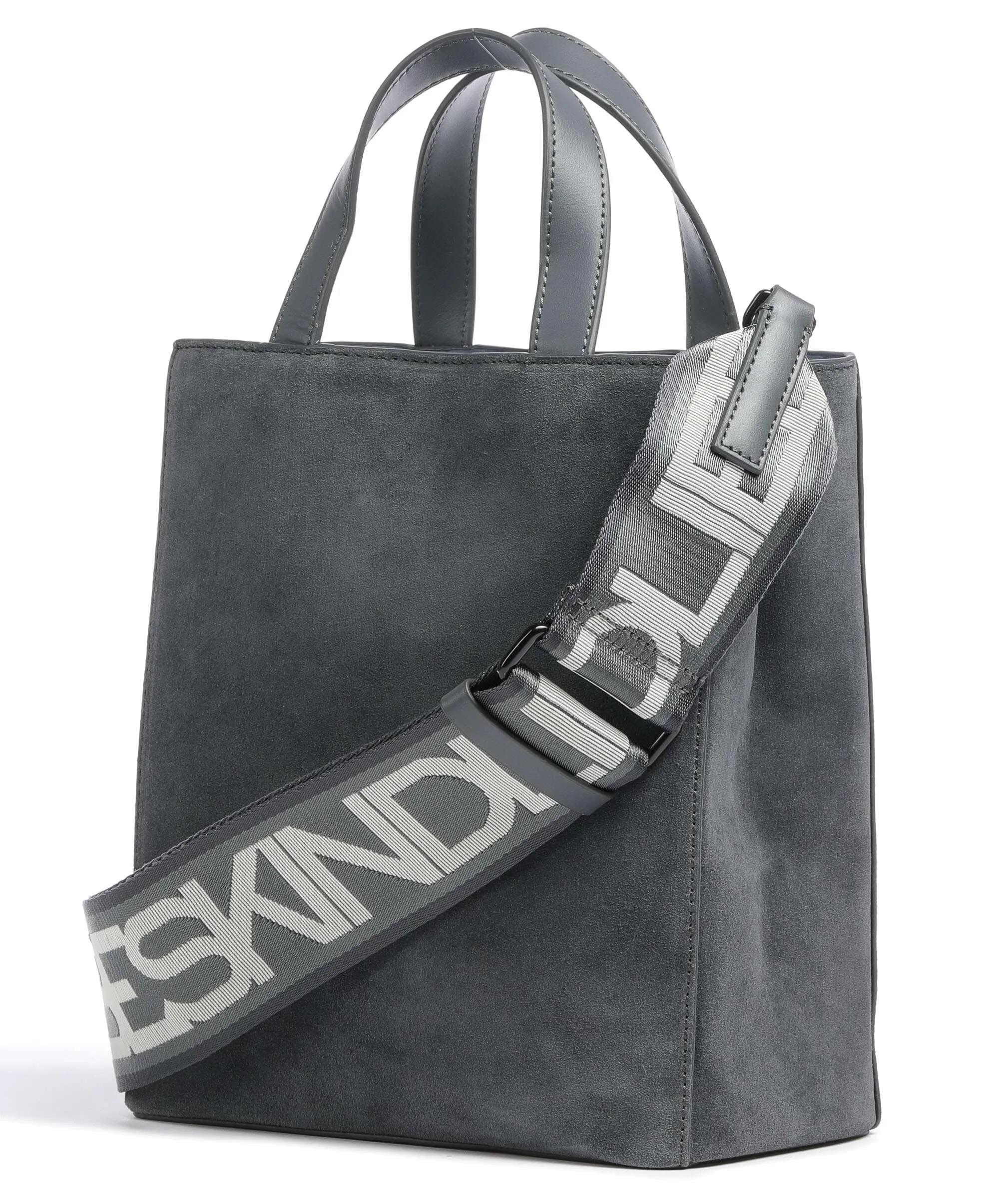  Liebeskind Paper Bag Hydro Suede S Borsa a mano pelle ruvida grigio scuro  