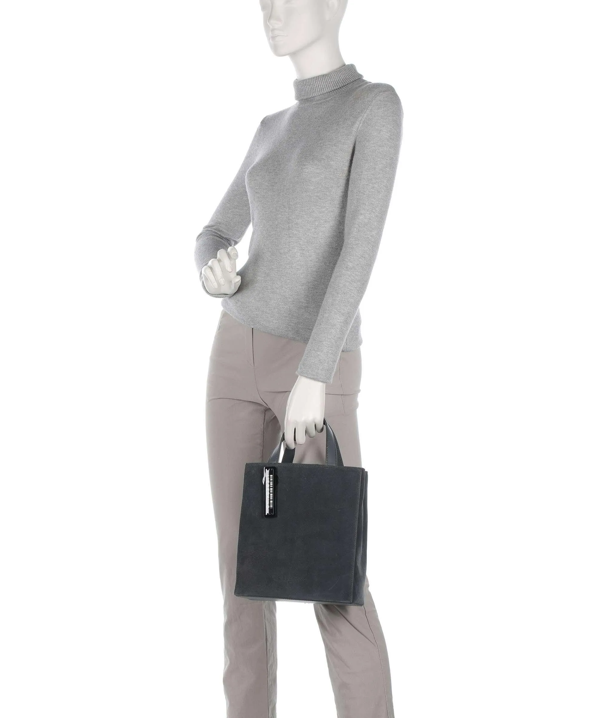  Liebeskind Paper Bag Hydro Suede S Borsa a mano pelle ruvida grigio scuro  