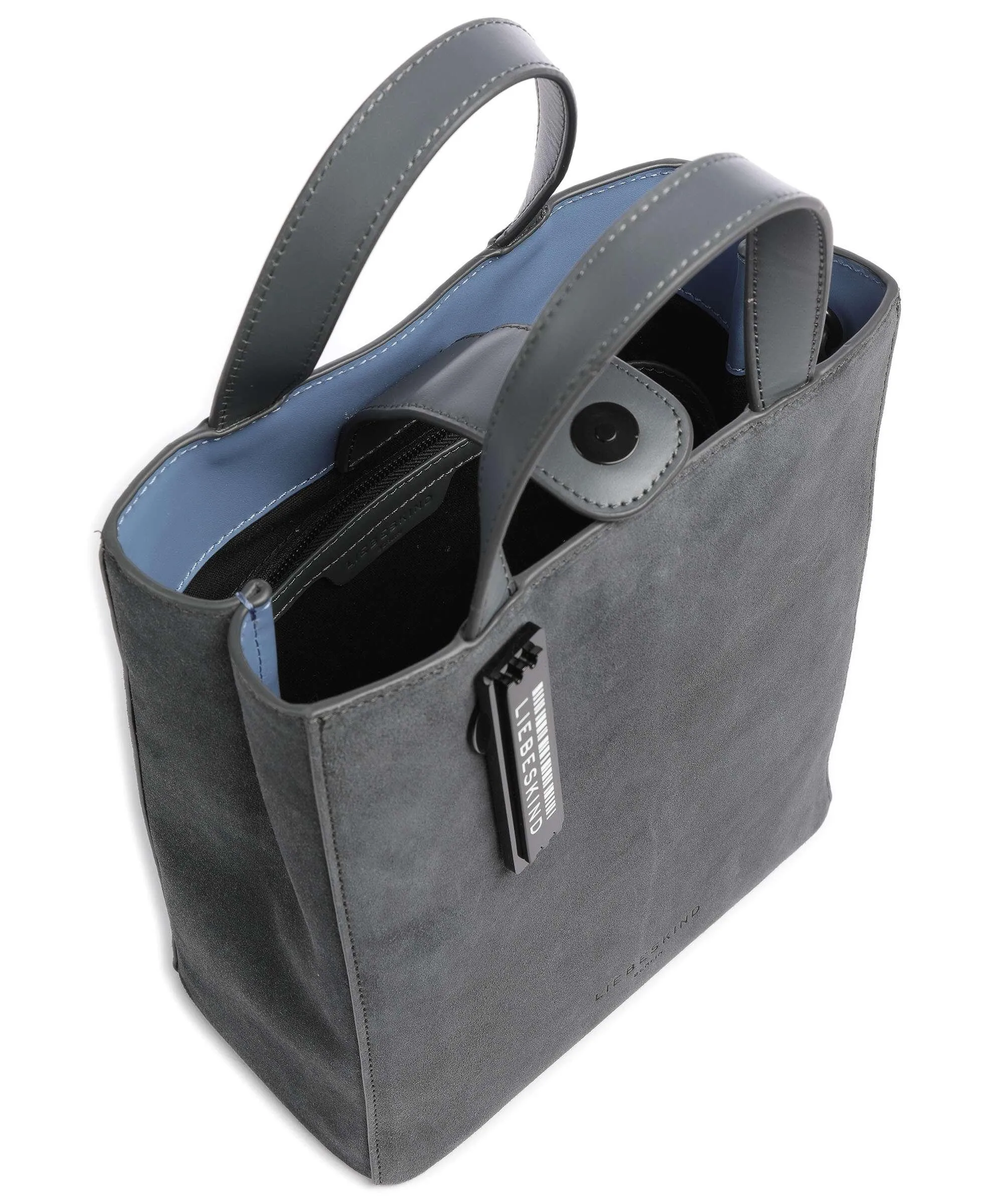  Liebeskind Paper Bag Hydro Suede S Borsa a mano pelle ruvida grigio scuro  