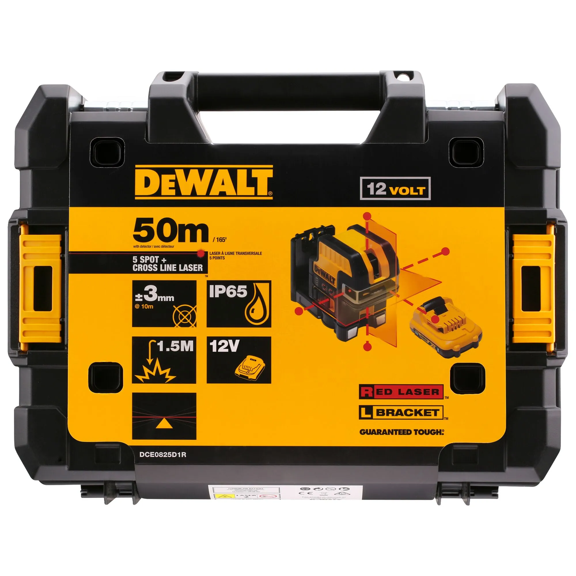 Livella laser rotante autolivellante DeWALT DCE0825D1R-QW per uso Esterno, ±3mm, Rosso