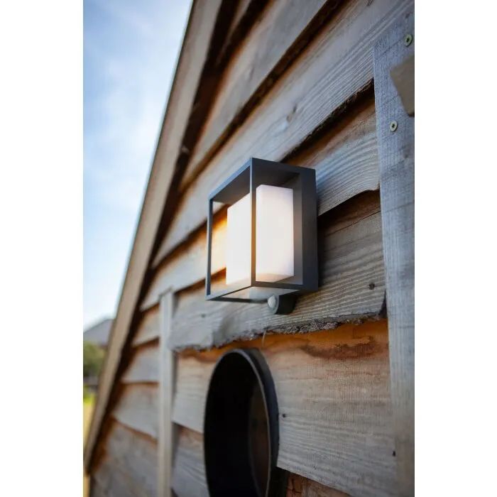 Lutec Curtis Solar Applique LED Antracite, 1-Luce, Sensori di movimento