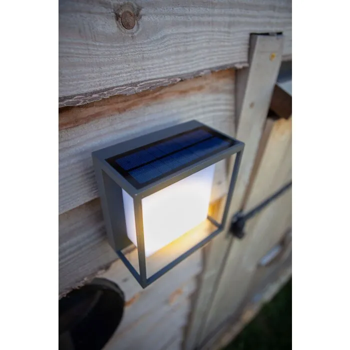Lutec Curtis Solar Applique LED Antracite, 1-Luce, Sensori di movimento