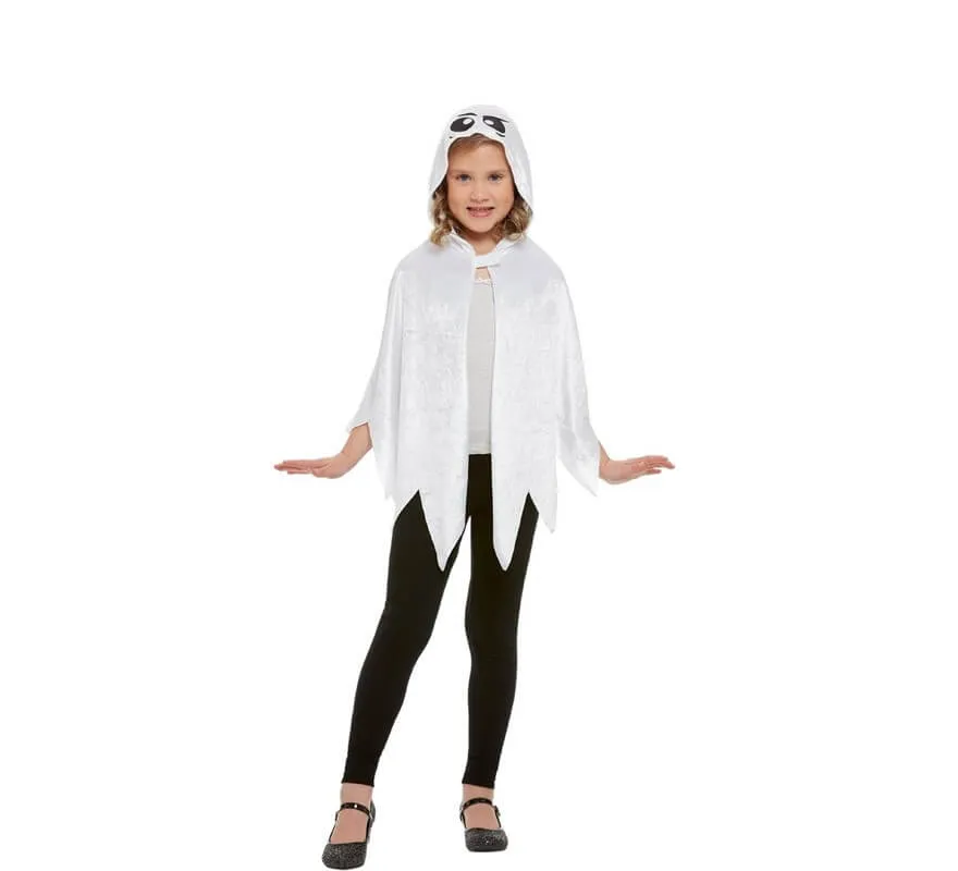 mantello con cappuccio White Ghost per bambini