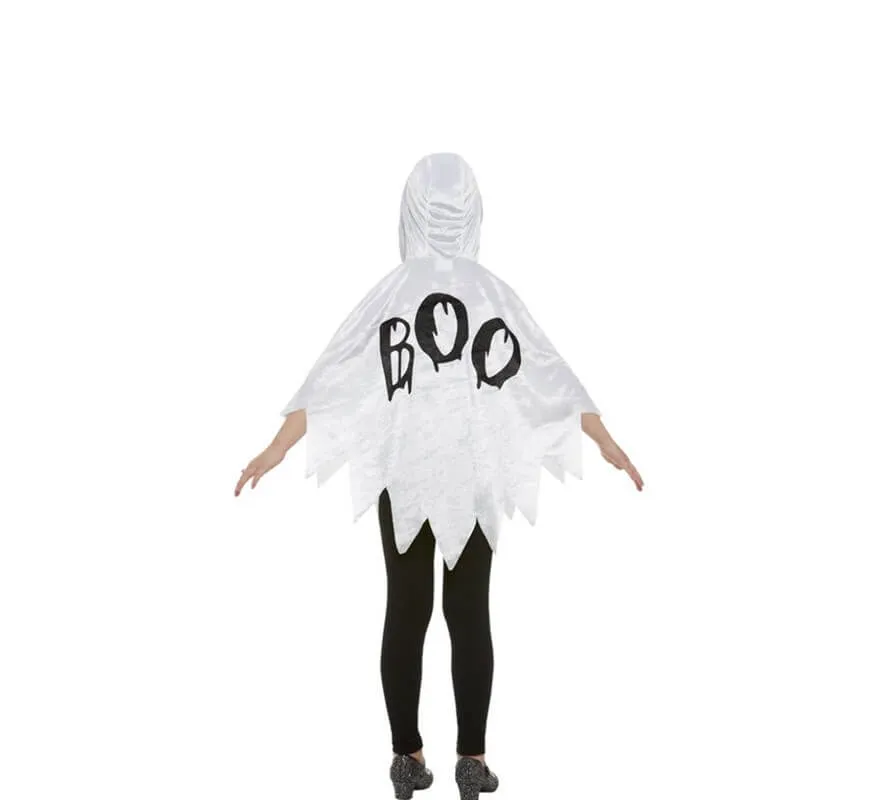 mantello con cappuccio White Ghost per bambini