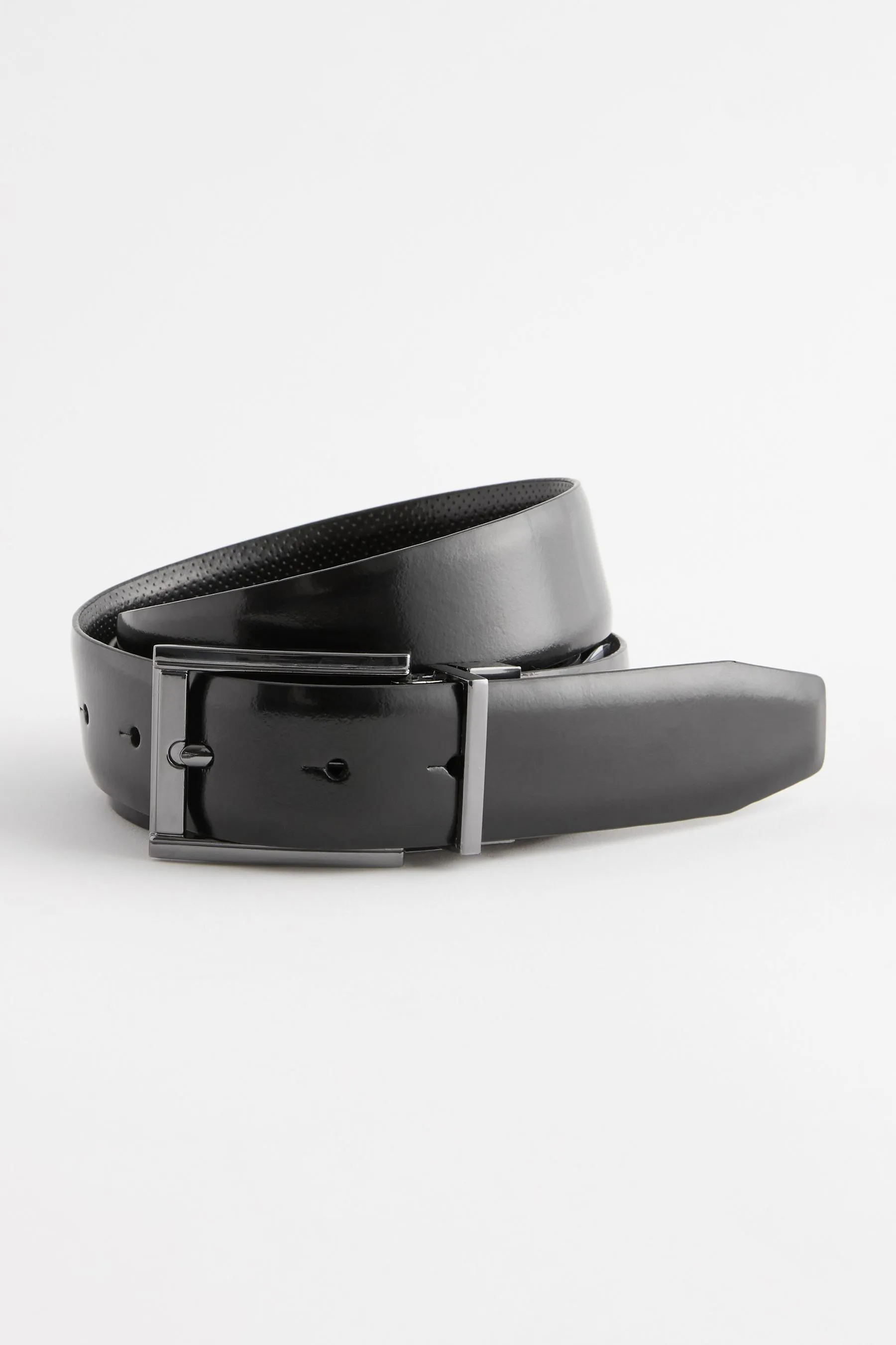 Nero  - Carbon Stampa - Cintura in pelle liscia double-face