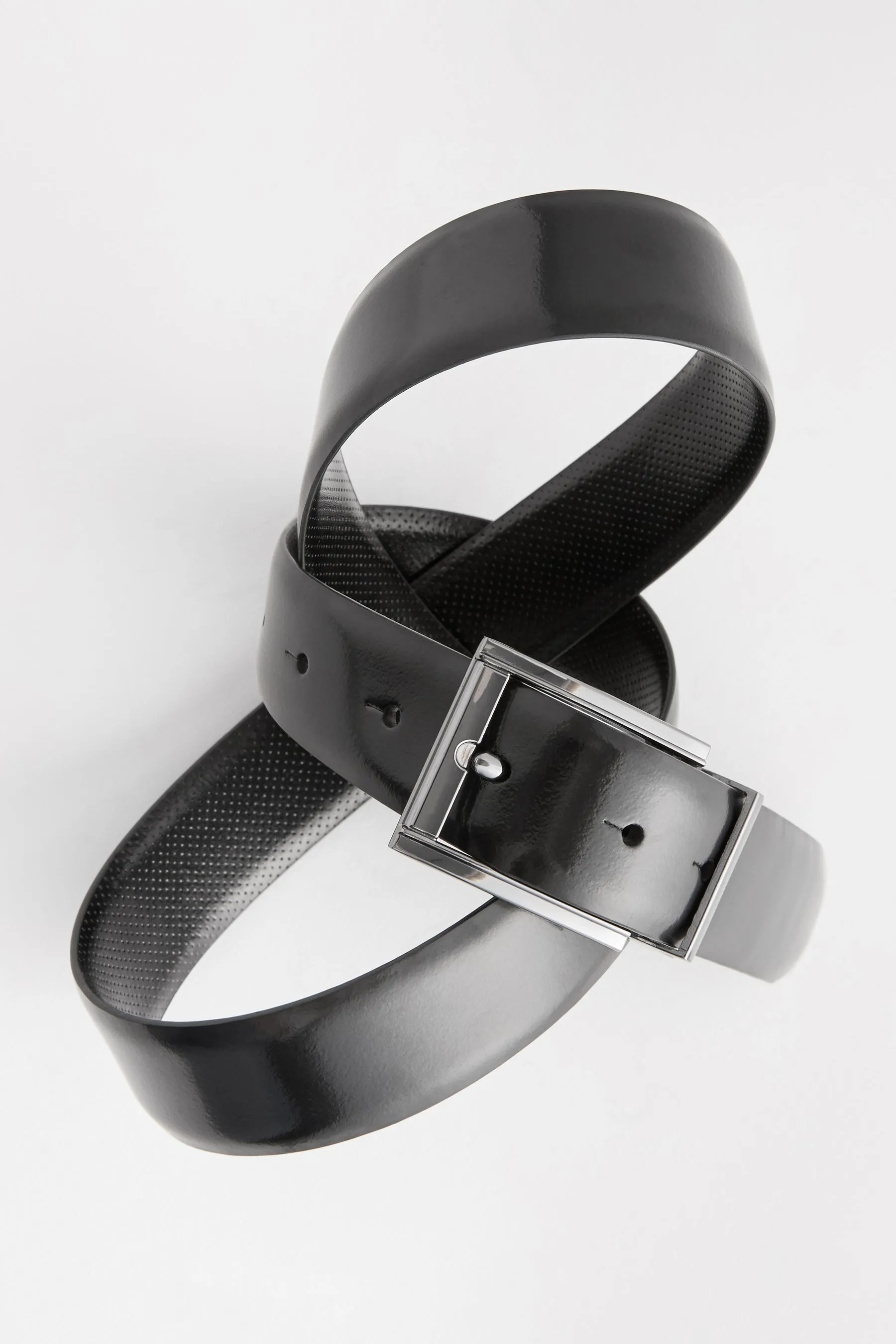 Nero  - Carbon Stampa - Cintura in pelle liscia double-face