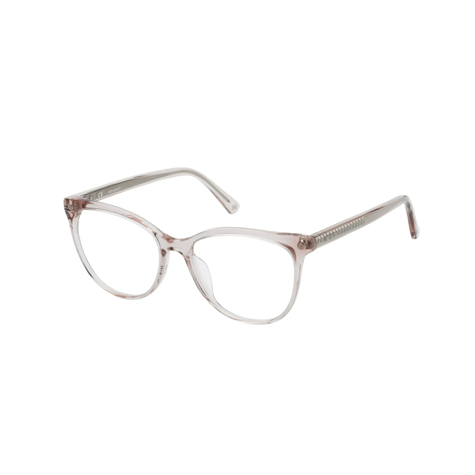   Nina Ricci VNR342 - 0D48 Rosa Trasparente Lucido | Occhiale Da Vista Donna 