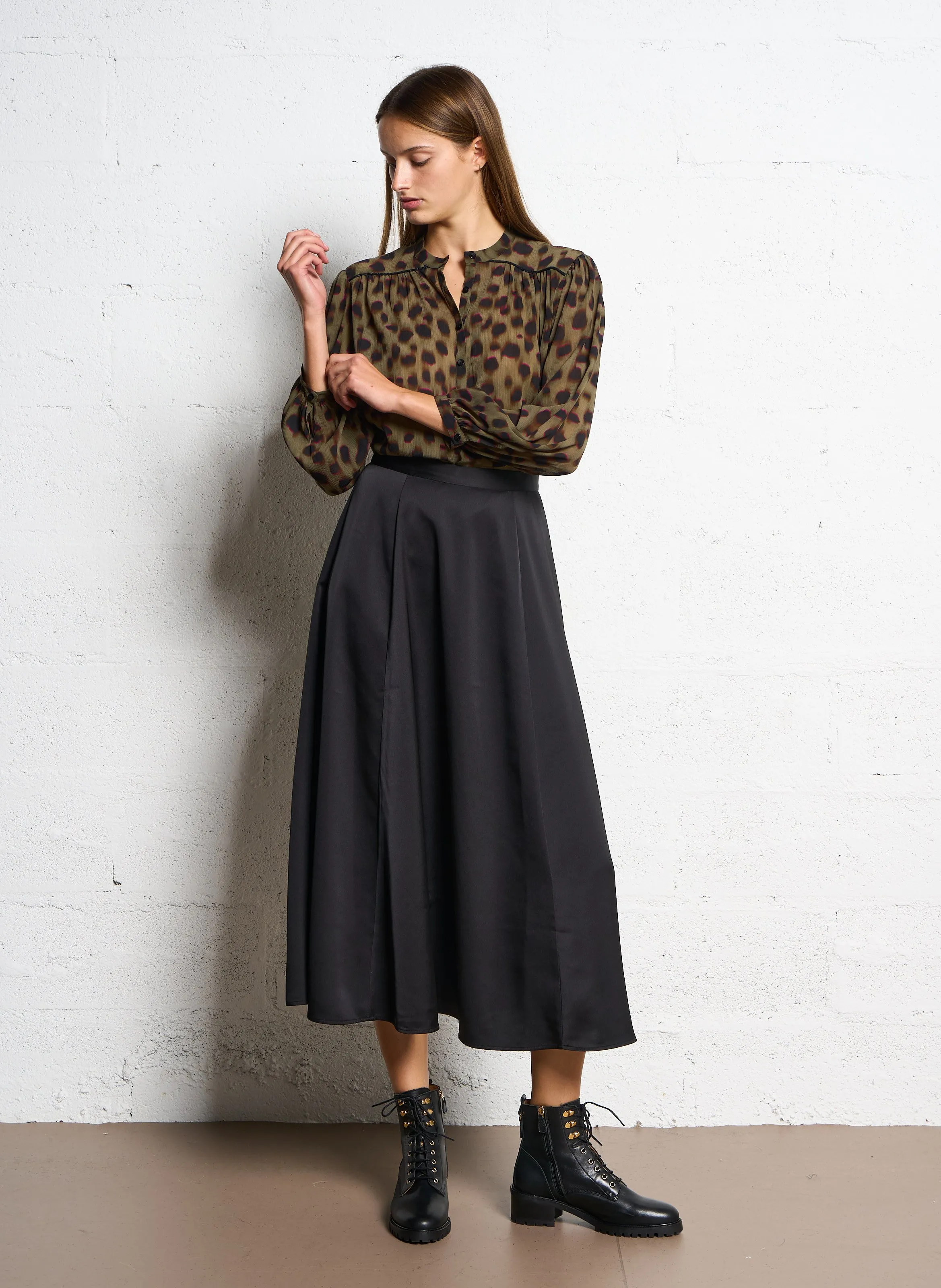  ONE STEP   CLUSE - Blusa dritta stampata | Kaki