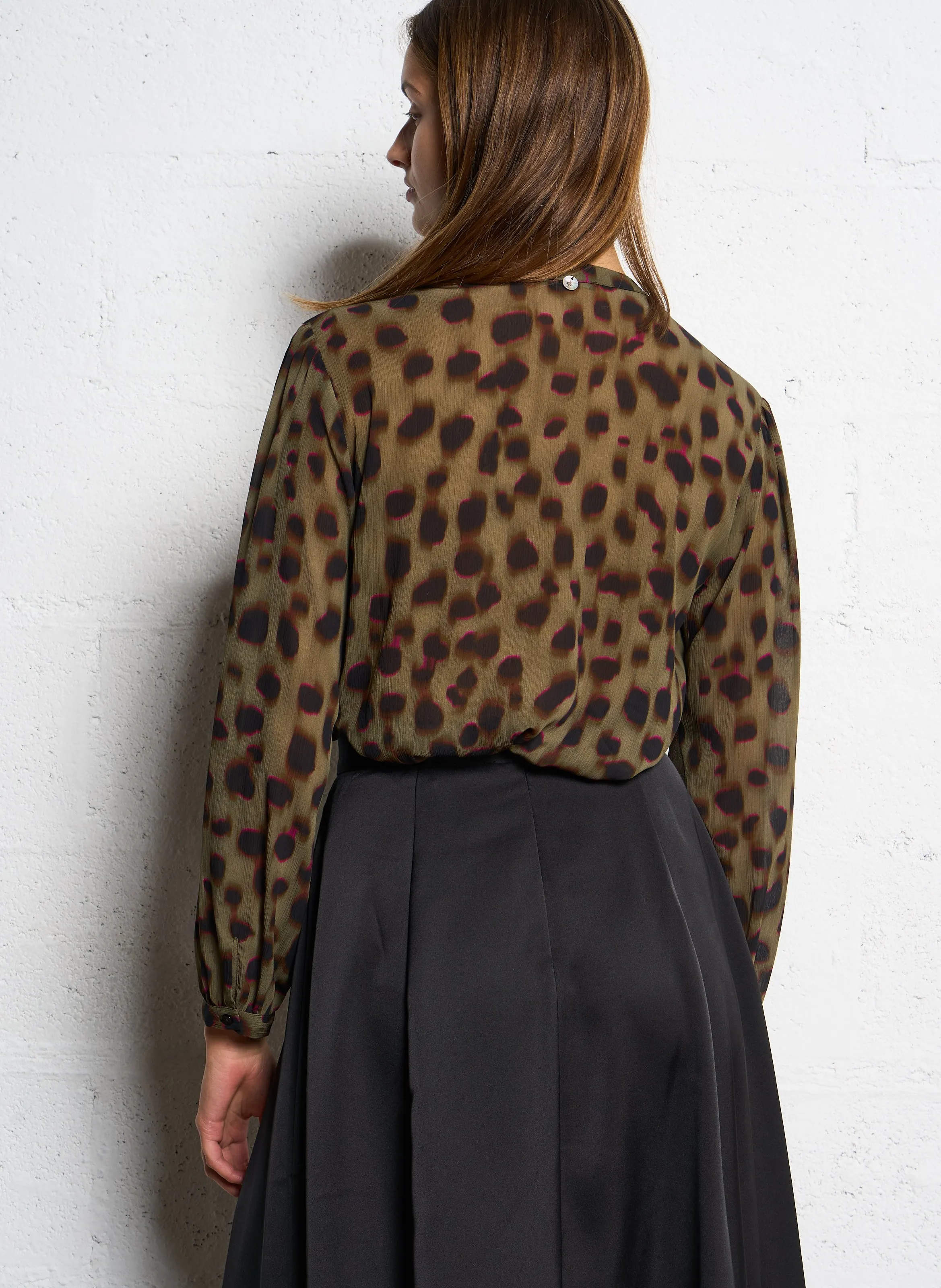  ONE STEP   CLUSE - Blusa dritta stampata | Kaki